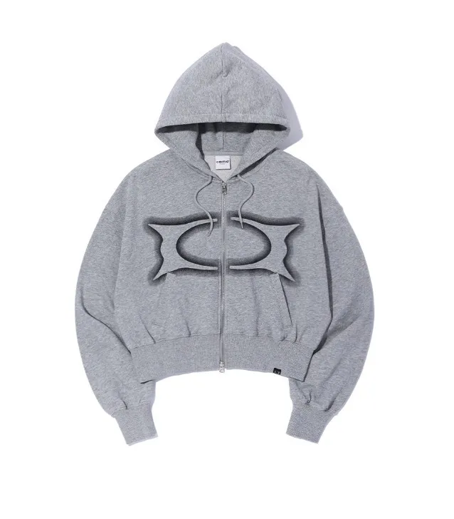 CRITIC  |Long Sleeves Cotton Logo Cropped Tops Hoodies & Sweatshirts