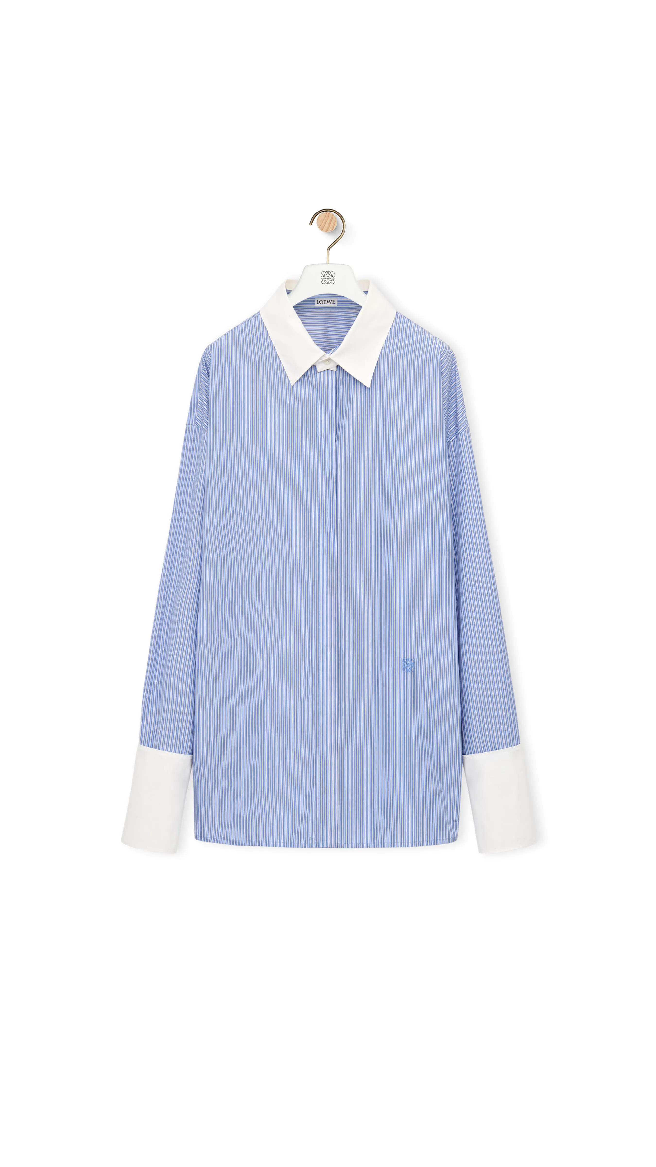 Deconstructed Shirt In Striped Cotton - Blue/White