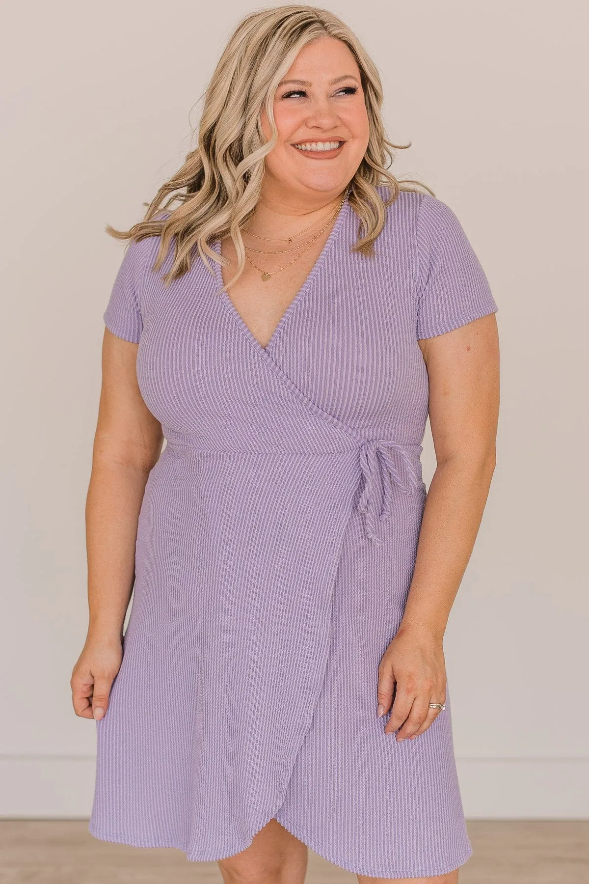 Don't Miss A Second Wrap Dress- Lavender