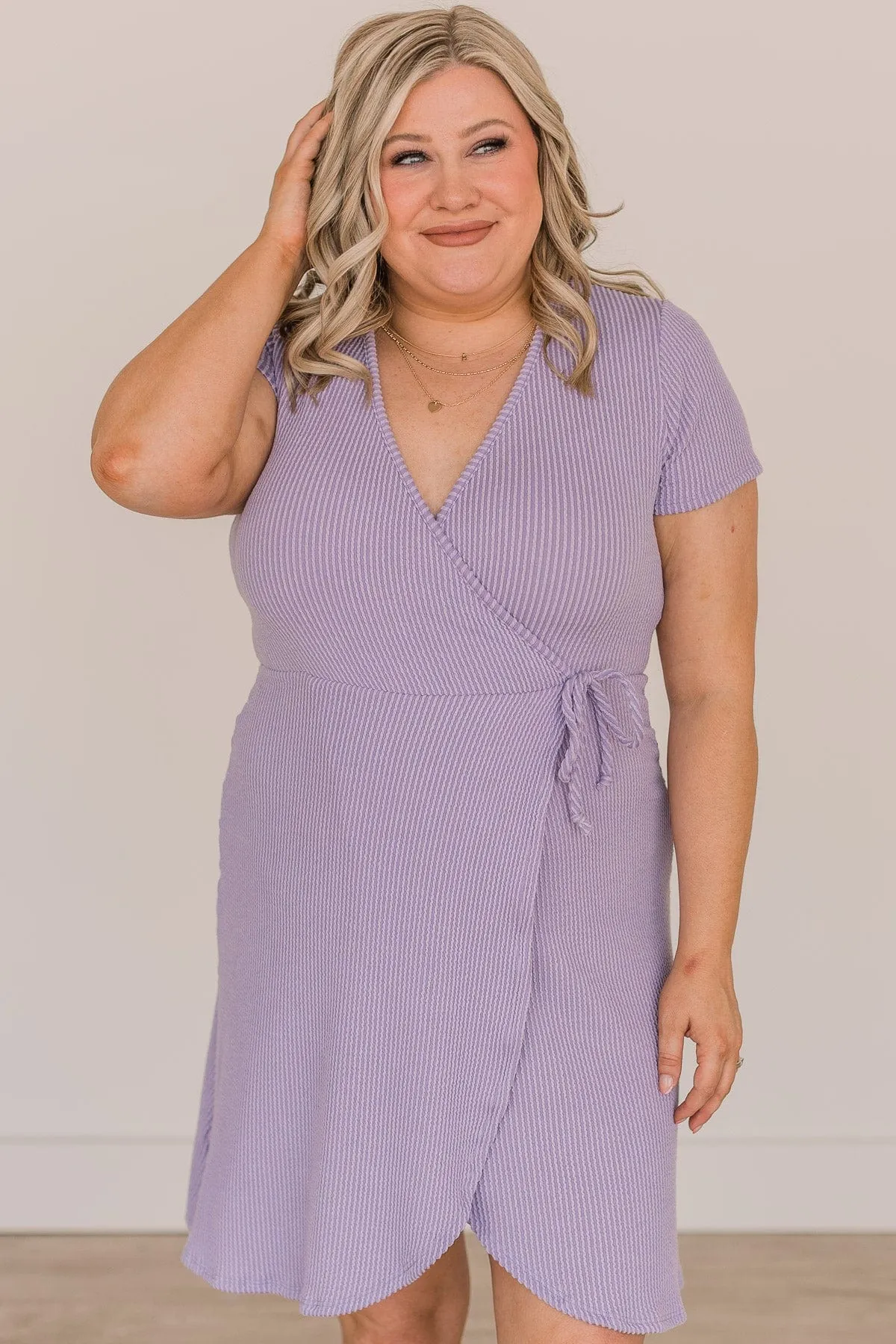 Don't Miss A Second Wrap Dress- Lavender