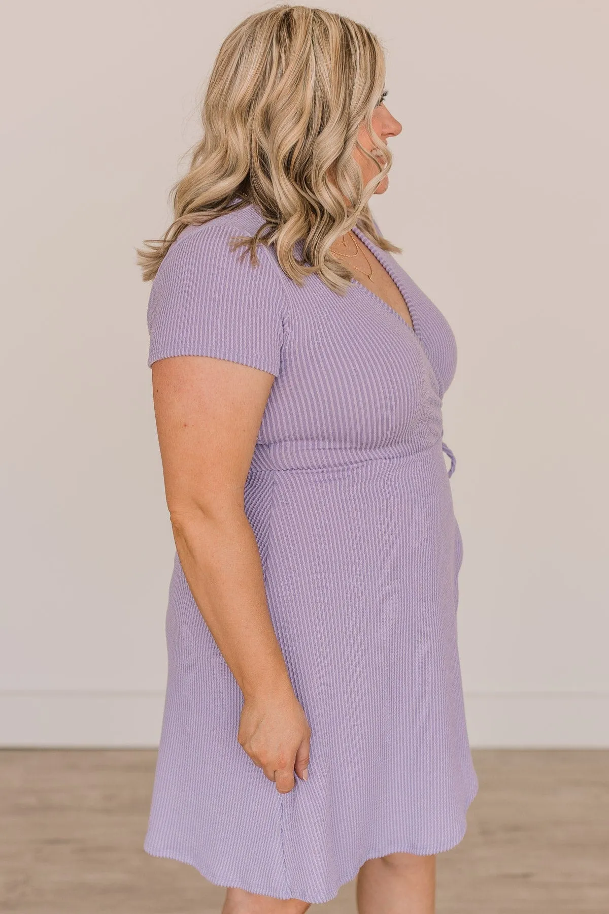 Don't Miss A Second Wrap Dress- Lavender