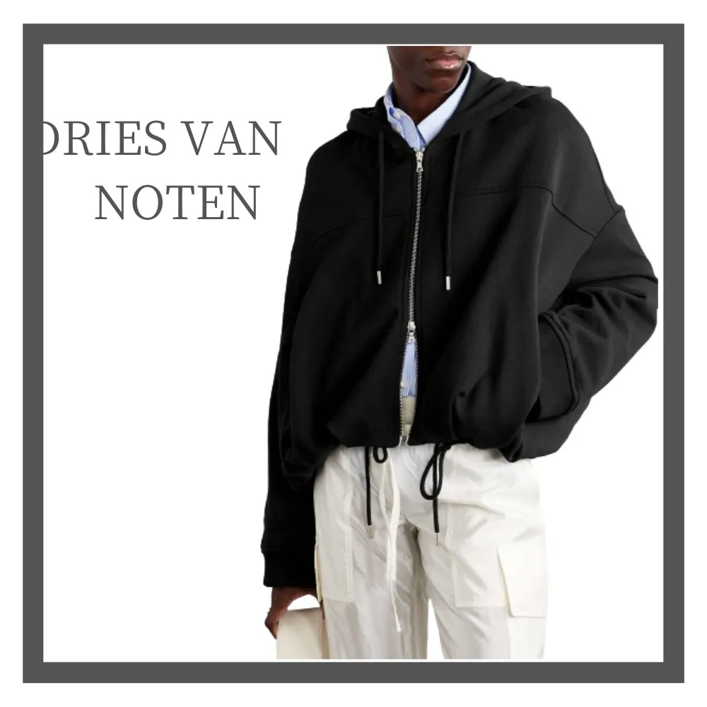 Dries Van Noten  |Long Sleeves Plain Cotton Cropped Tops Hoodies & Sweatshirts