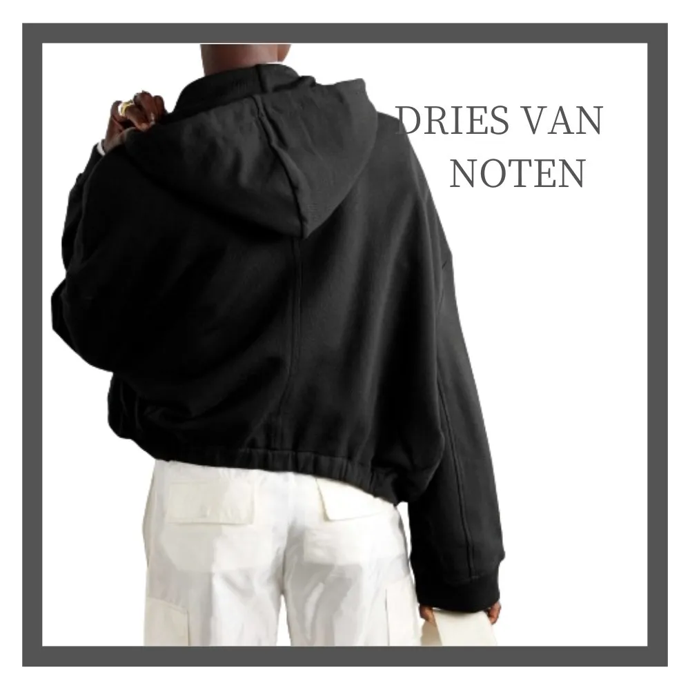 Dries Van Noten  |Long Sleeves Plain Cotton Cropped Tops Hoodies & Sweatshirts