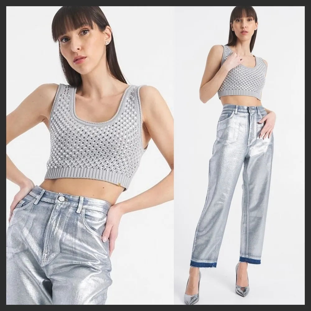 ELISABETTA FRANCHI  |U-Neck Cotton Cropped Tops Tanks & Camisoles