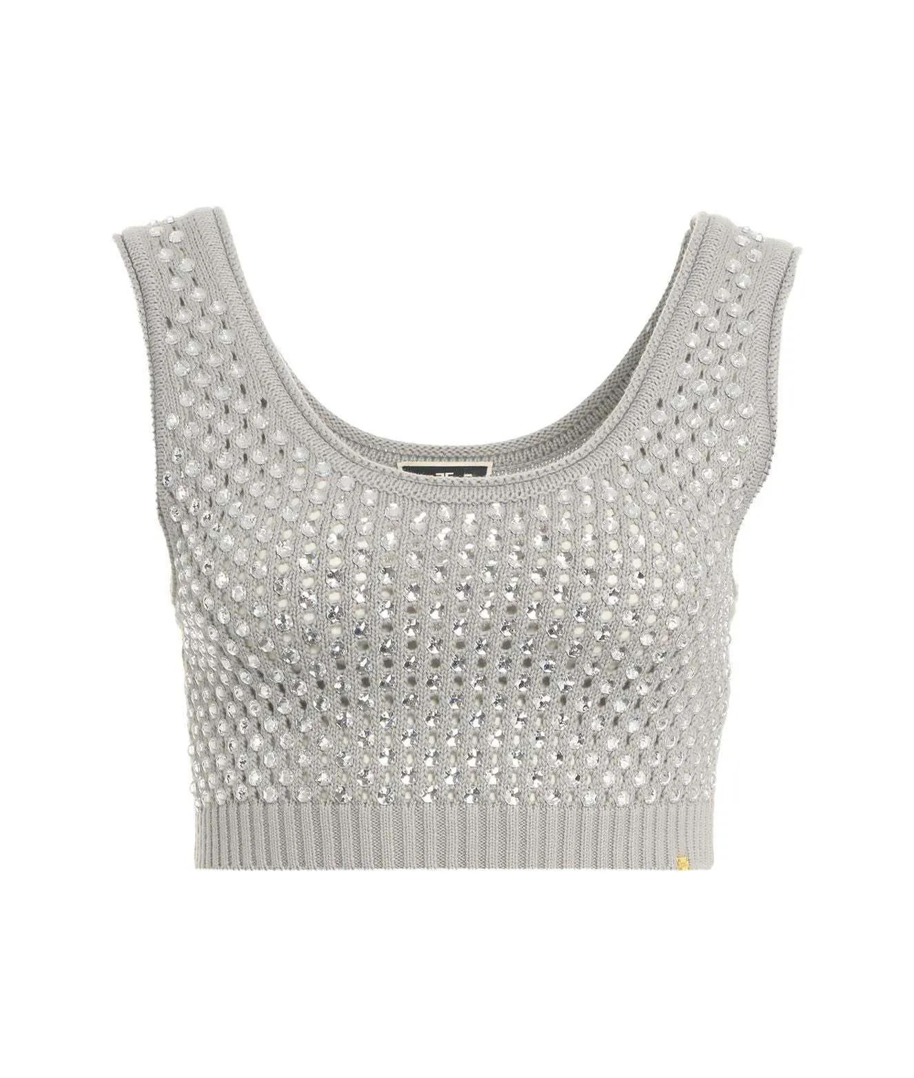 ELISABETTA FRANCHI  |U-Neck Cotton Cropped Tops Tanks & Camisoles