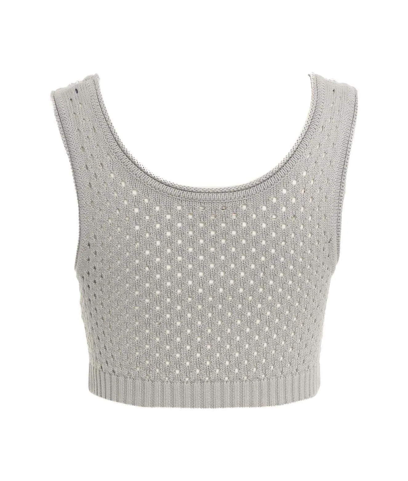 ELISABETTA FRANCHI  |U-Neck Cotton Cropped Tops Tanks & Camisoles