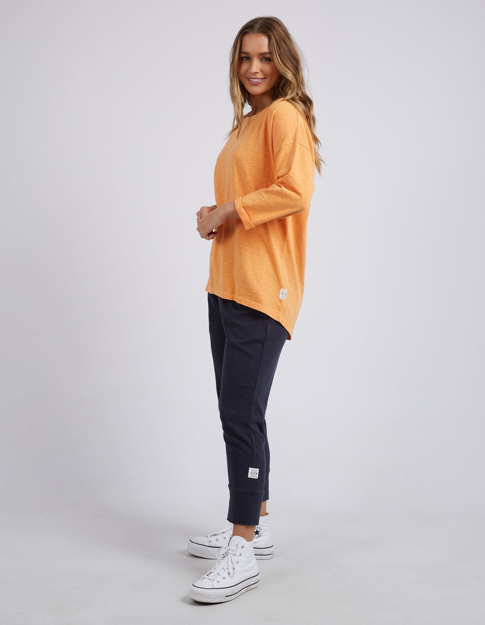 Elm Annie 3/4 Sleeve Tee - Mango Tango