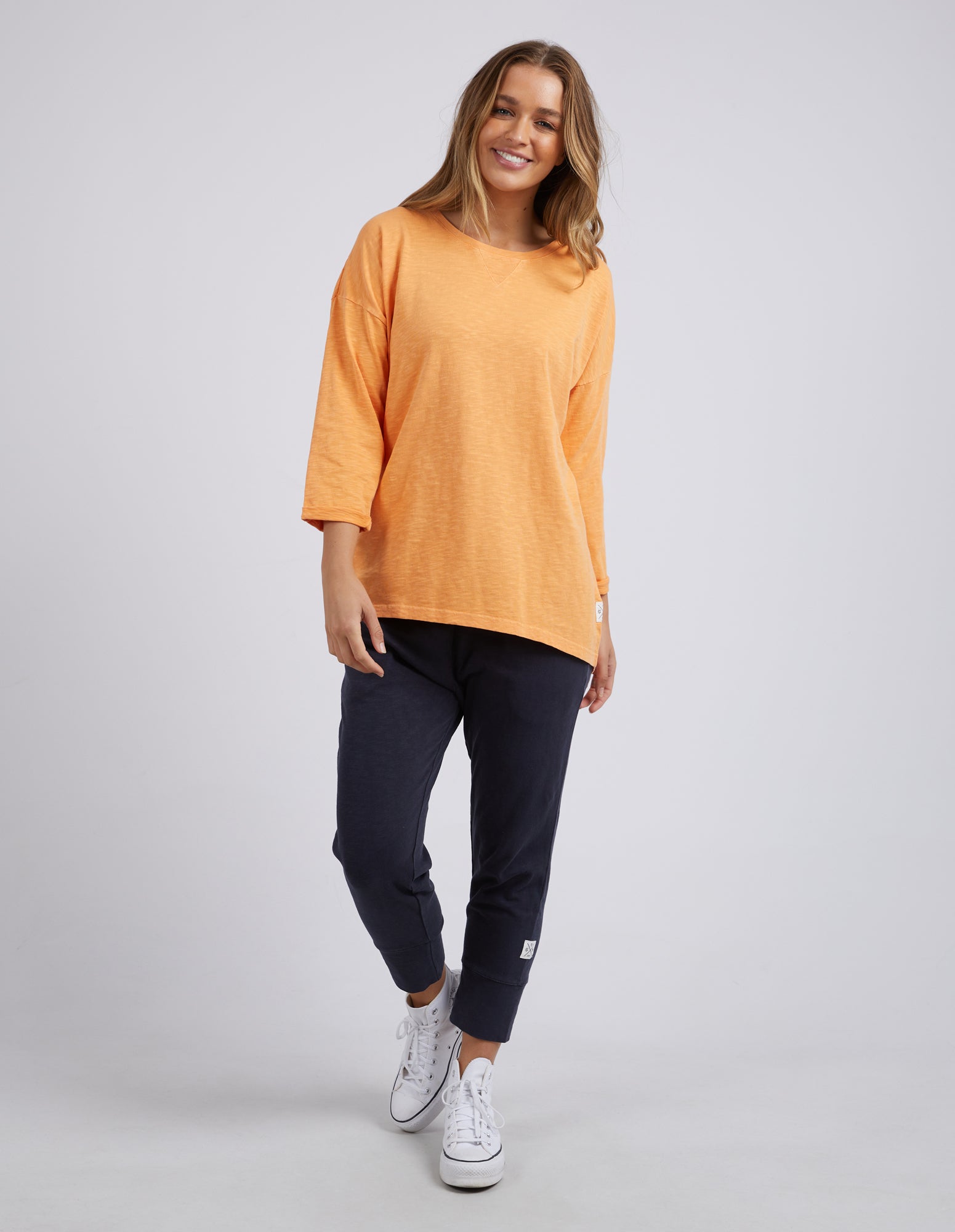 Elm Annie 3/4 Sleeve Tee - Mango Tango