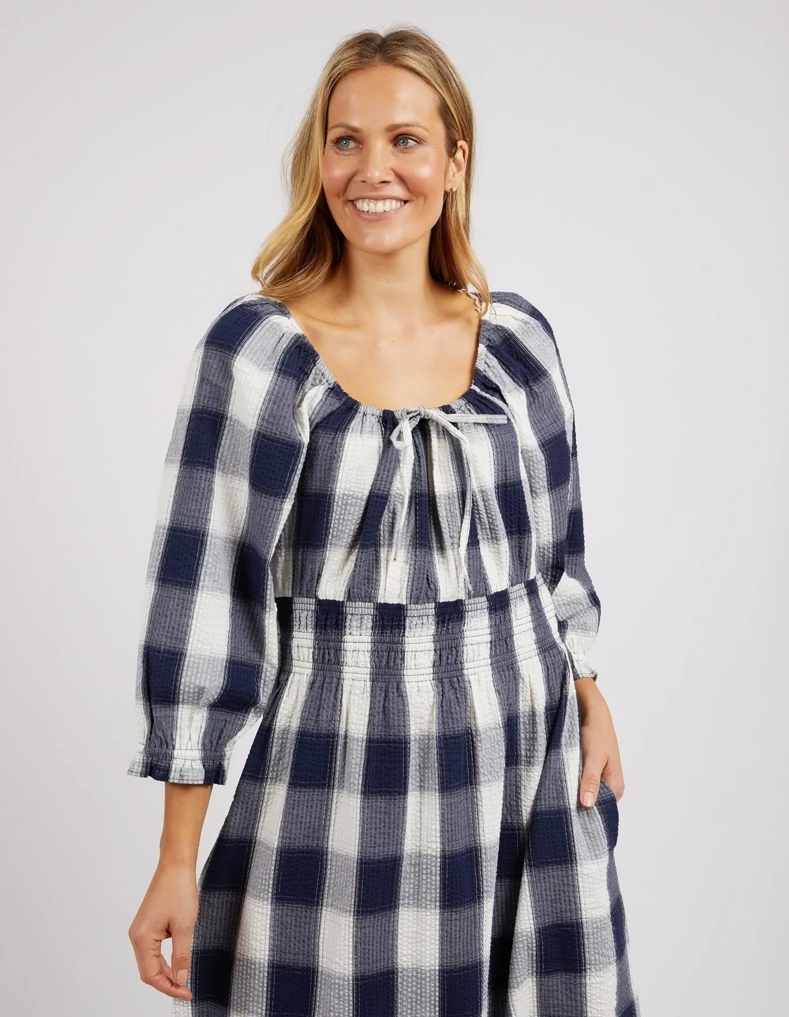 Elm Cedar Check Dress - Navy Check