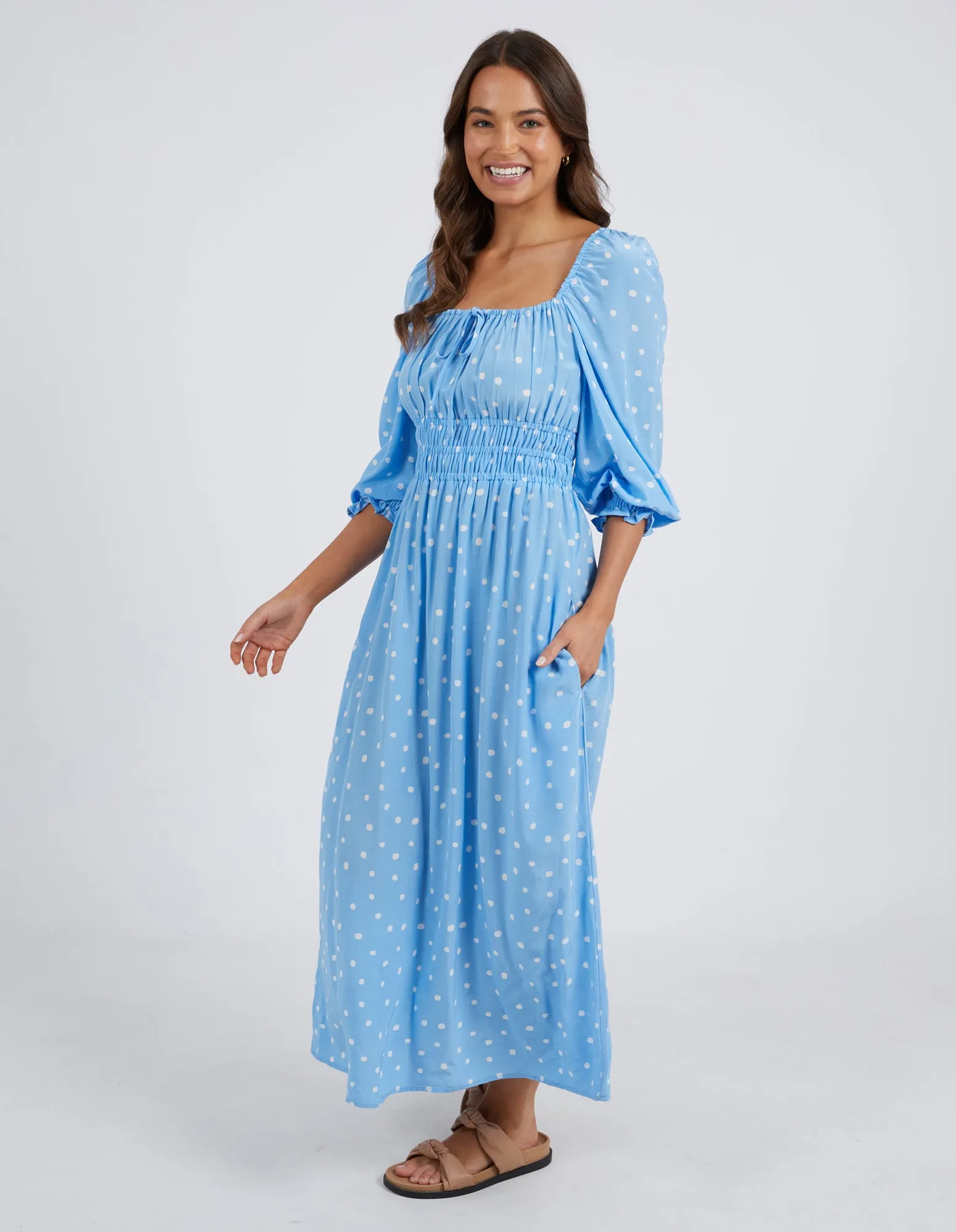 Elm Romy Spot Dress - Azure Blue