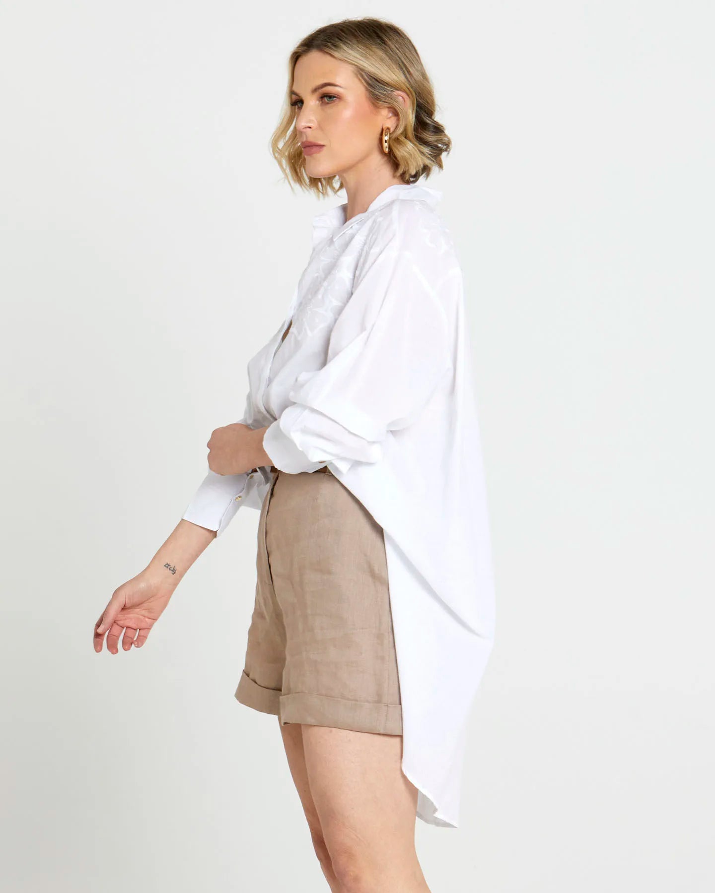 Embroidered High-Low Shirt