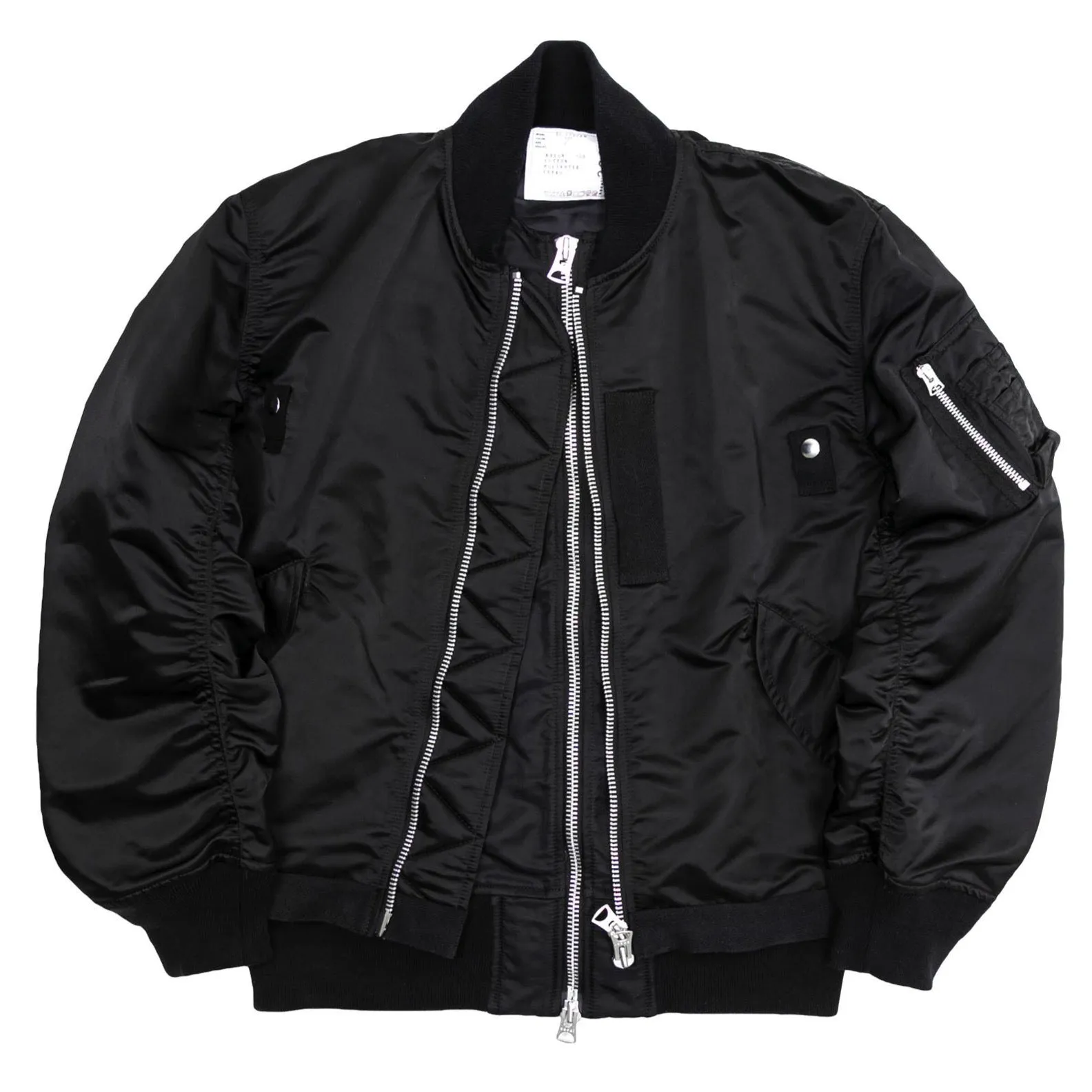 FABRIC COMBO MA-1 BLOUSON - BLACK