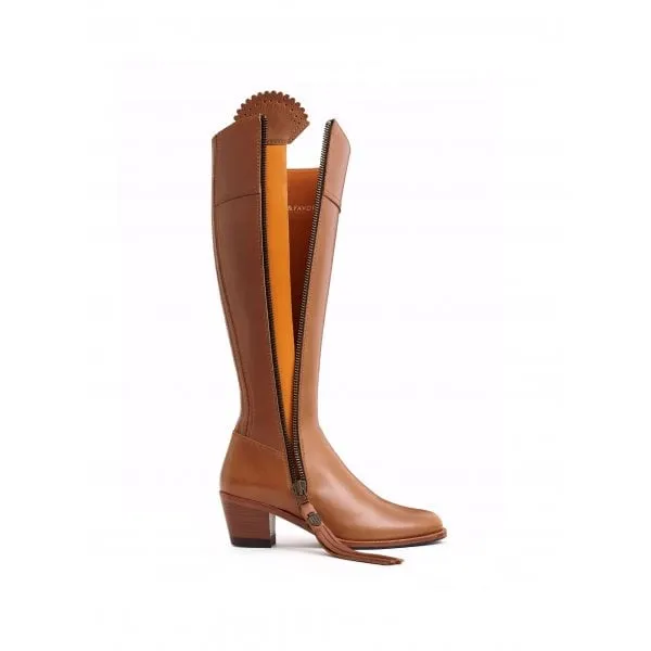 Fairfax & Favor Womens Heeled Regina Boot in Tan Leather