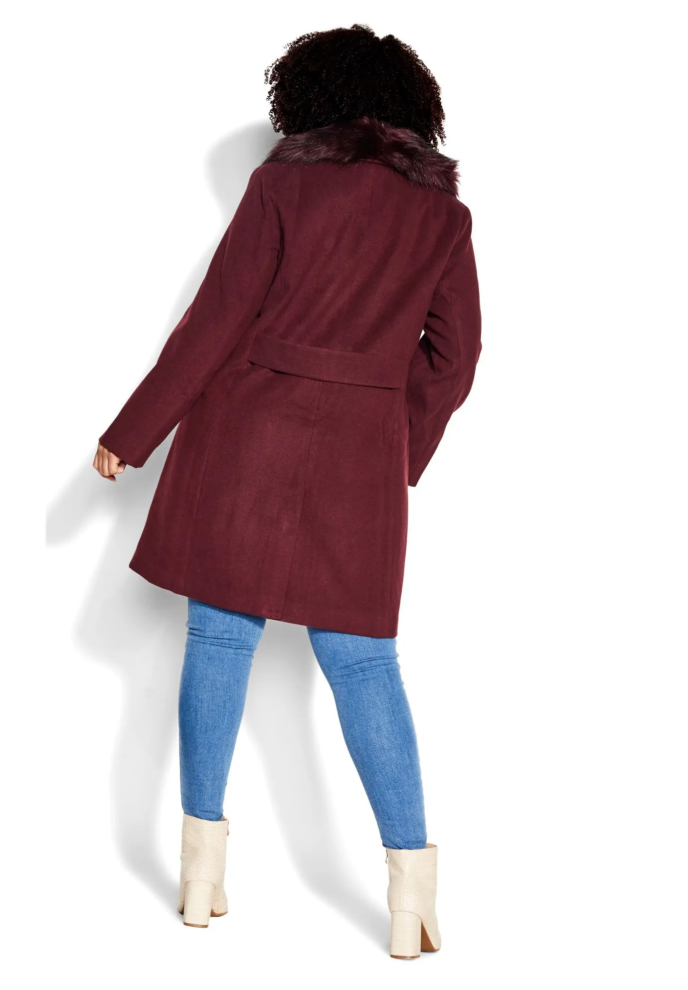 Faux Wool Long Coat