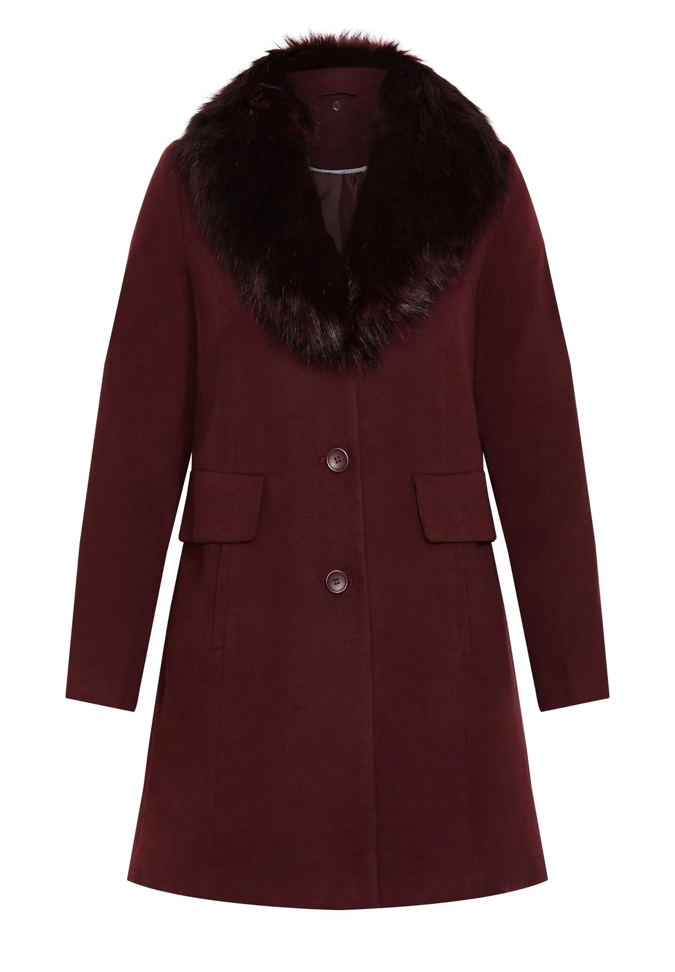 Faux Wool Long Coat