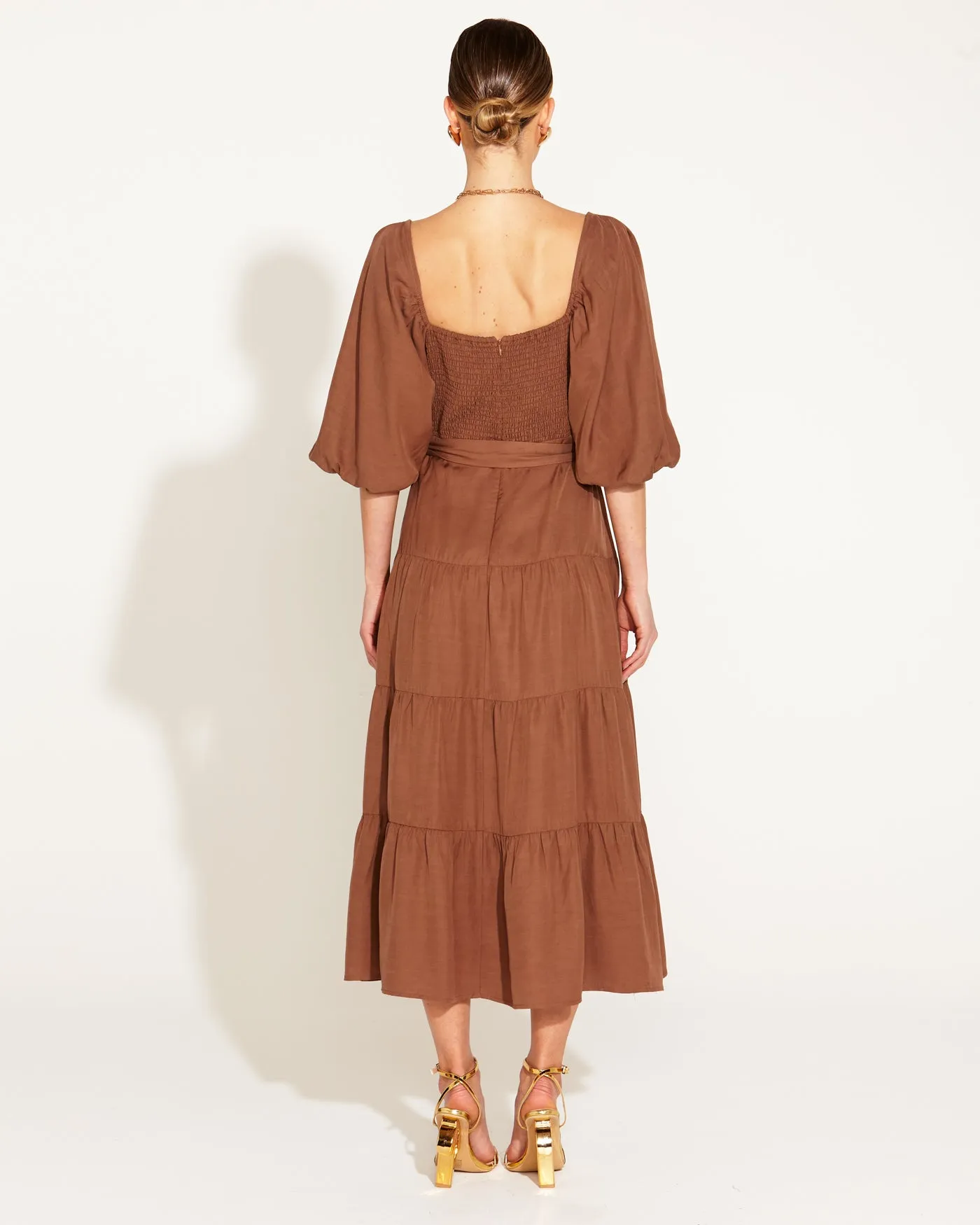 FB One and Only Tiered Midi Dress - Mocha