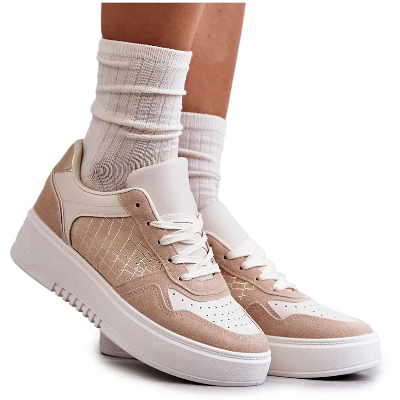 FB2 Women's Low Sport Shoes On The Platform Beige Kyllie