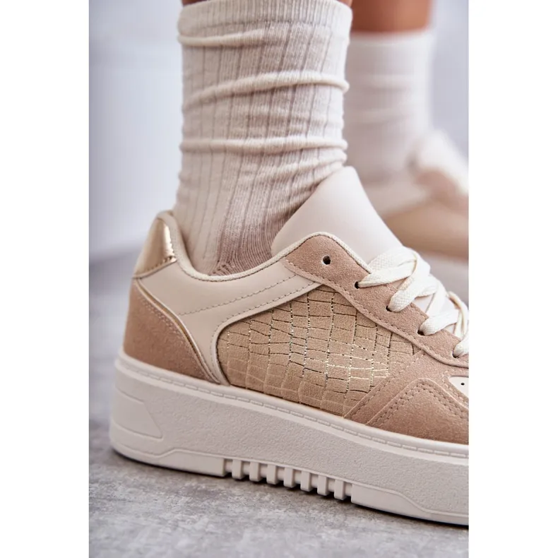 FB2 Women's Low Sport Shoes On The Platform Beige Kyllie