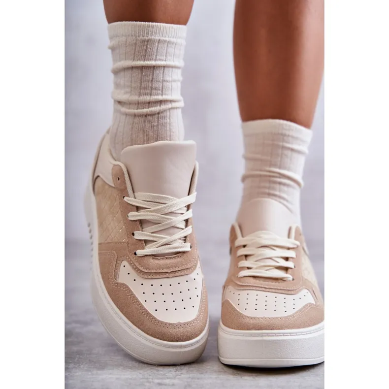 FB2 Women's Low Sport Shoes On The Platform Beige Kyllie