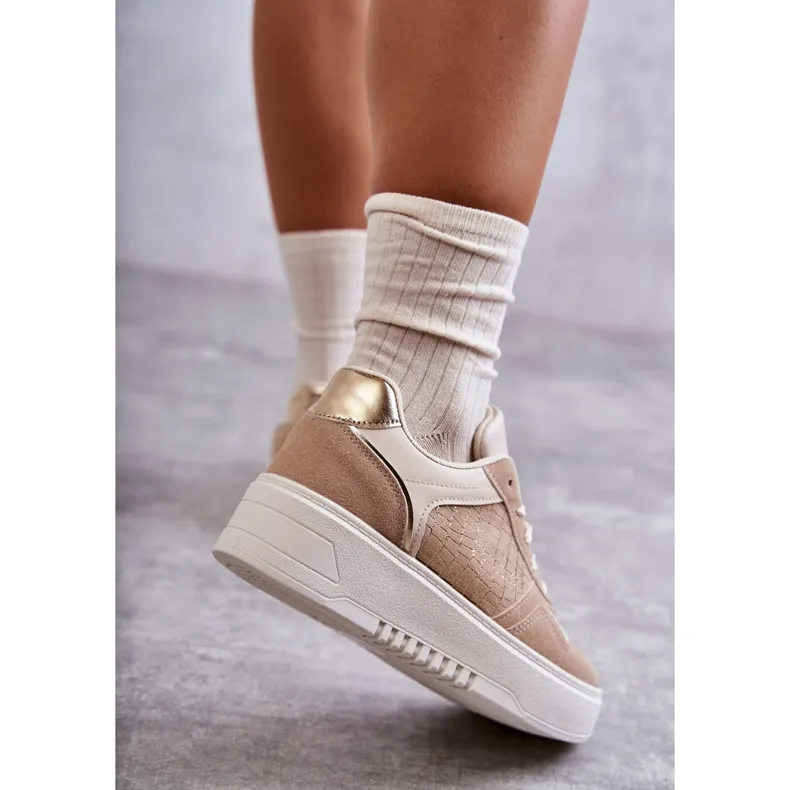 FB2 Women's Low Sport Shoes On The Platform Beige Kyllie