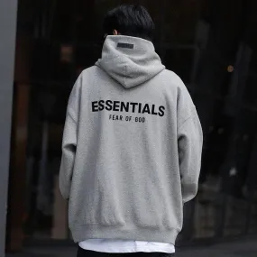 FEAR OF GOD Essentials Felt Logo Hoodie Dark Oatmeal