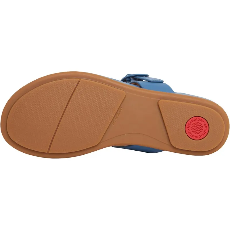 FitFlop Womens Gracie Rubber-Buckle Leather Sandals Sail Blue