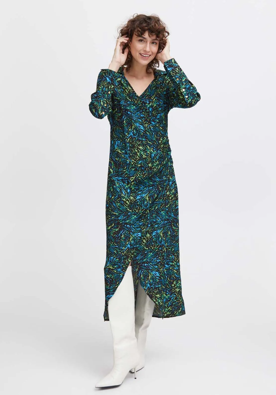 Flouri Wrap Shirt Dress