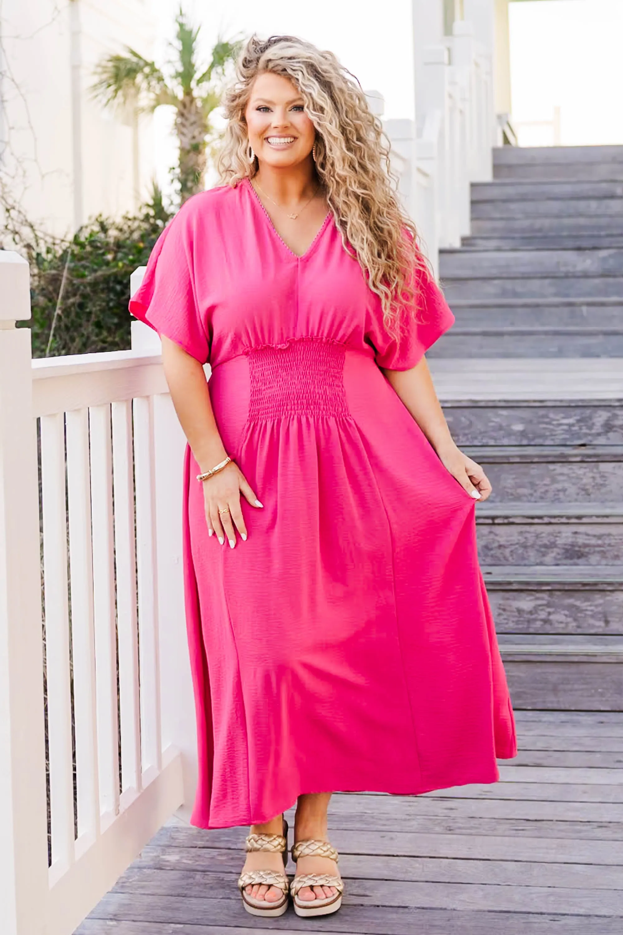 Flowing Through The Wind Maxi Dress, Fuchsia