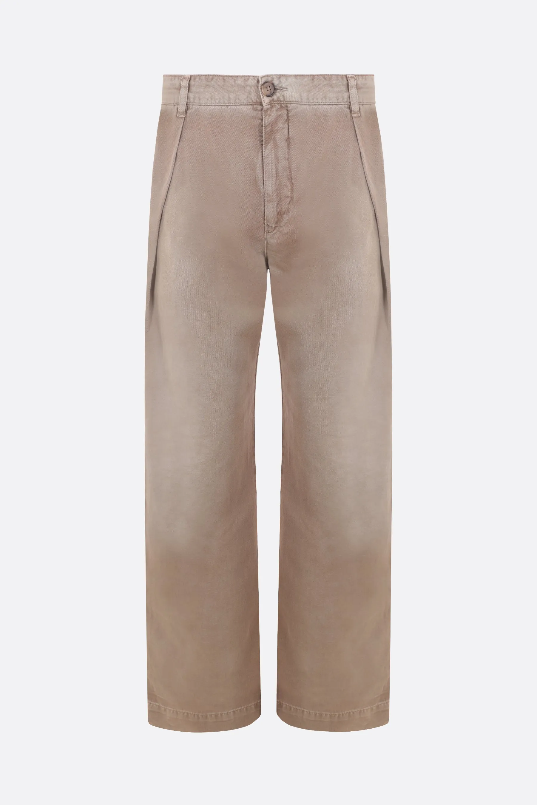 Fraser Pleated cotton and linen chino pants