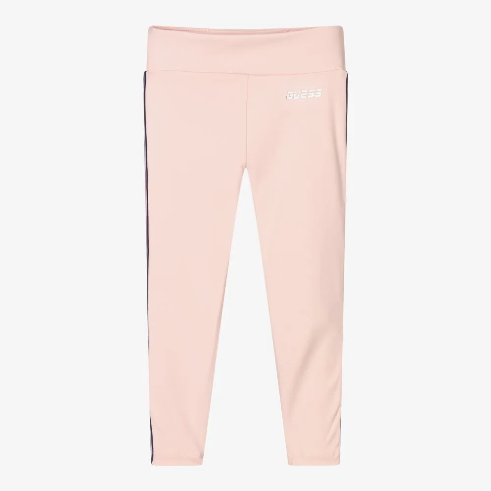 Girls Pink Logo Leggings