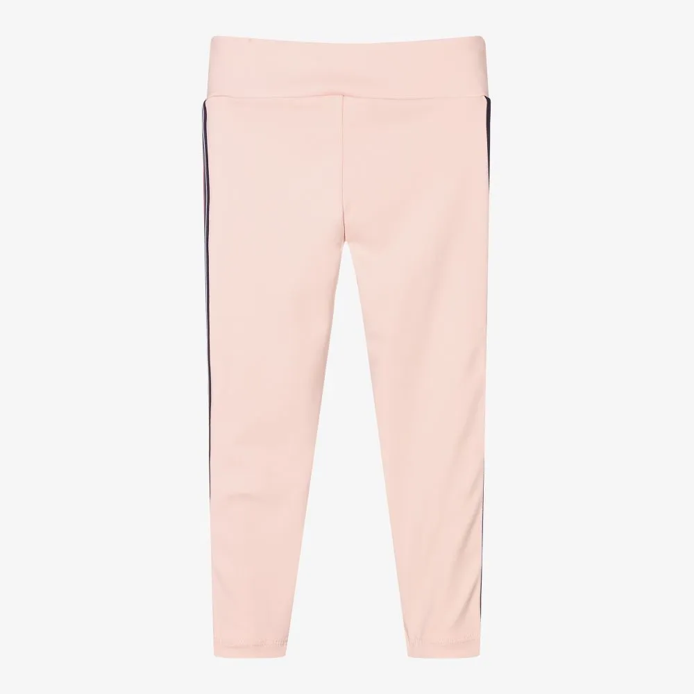 Girls Pink Logo Leggings