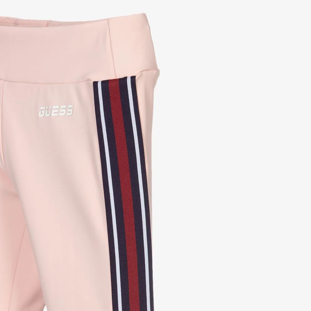 Girls Pink Logo Leggings