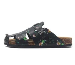 Graffiti Slip-On Leather Sandals