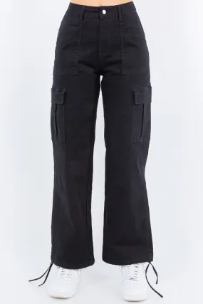 High Waist Slim Cargo Pants