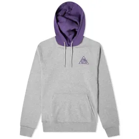 Hikerdelic Mountain Logo HoodieGrey Marl & Purple