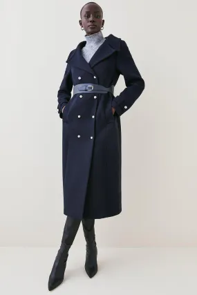 Italian Wool Belted Military Coat | Karen Millen