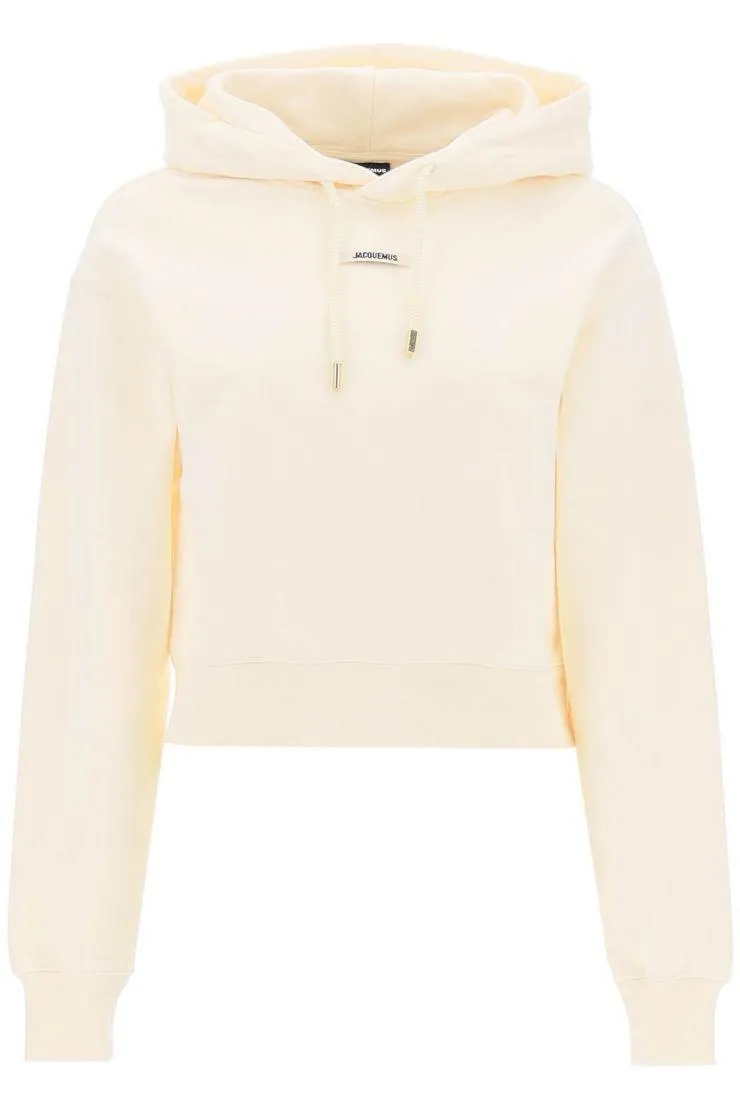 JACQUEMUS  |Long Sleeves Plain Cotton Logo Cropped Tops