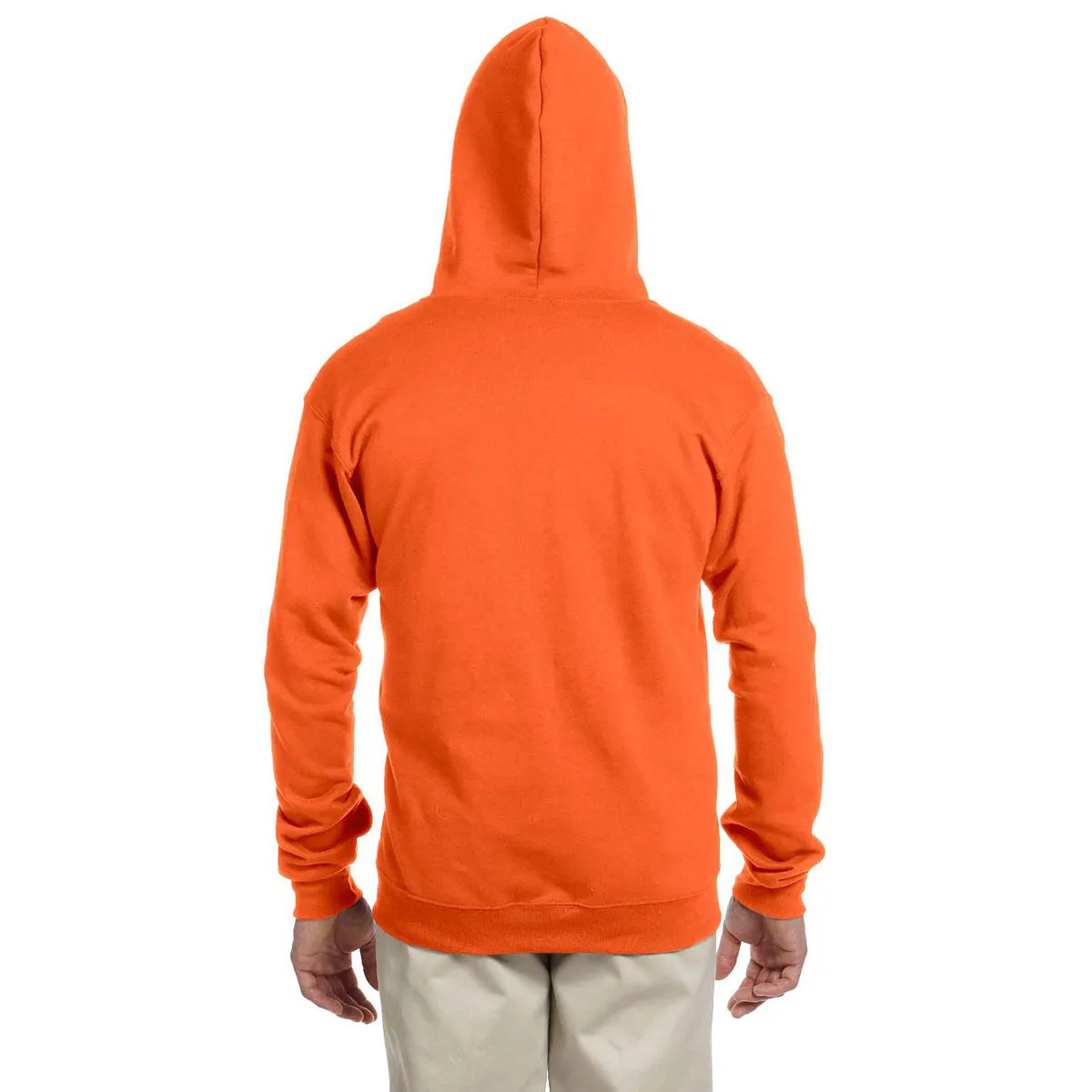 Jerzees Men's Safety Orange 8 Oz. Nublend Fleece Full-Zip Hood