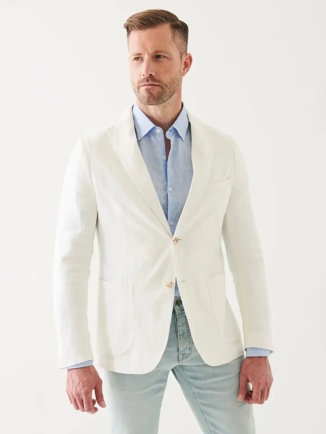 Linen Blazer - White