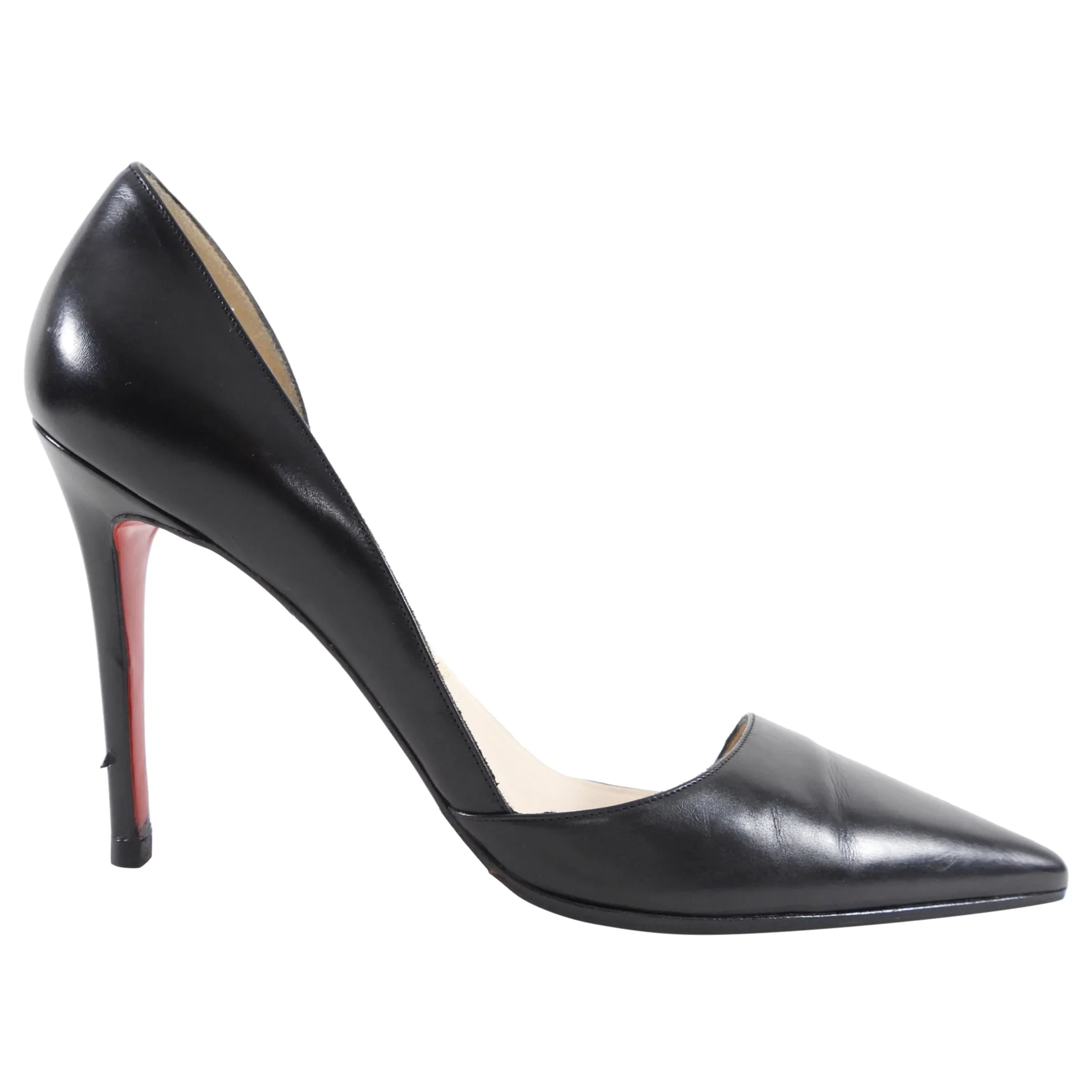 Louboutin Black Smooth Leather D'Orsay Pumps - 40 / 10