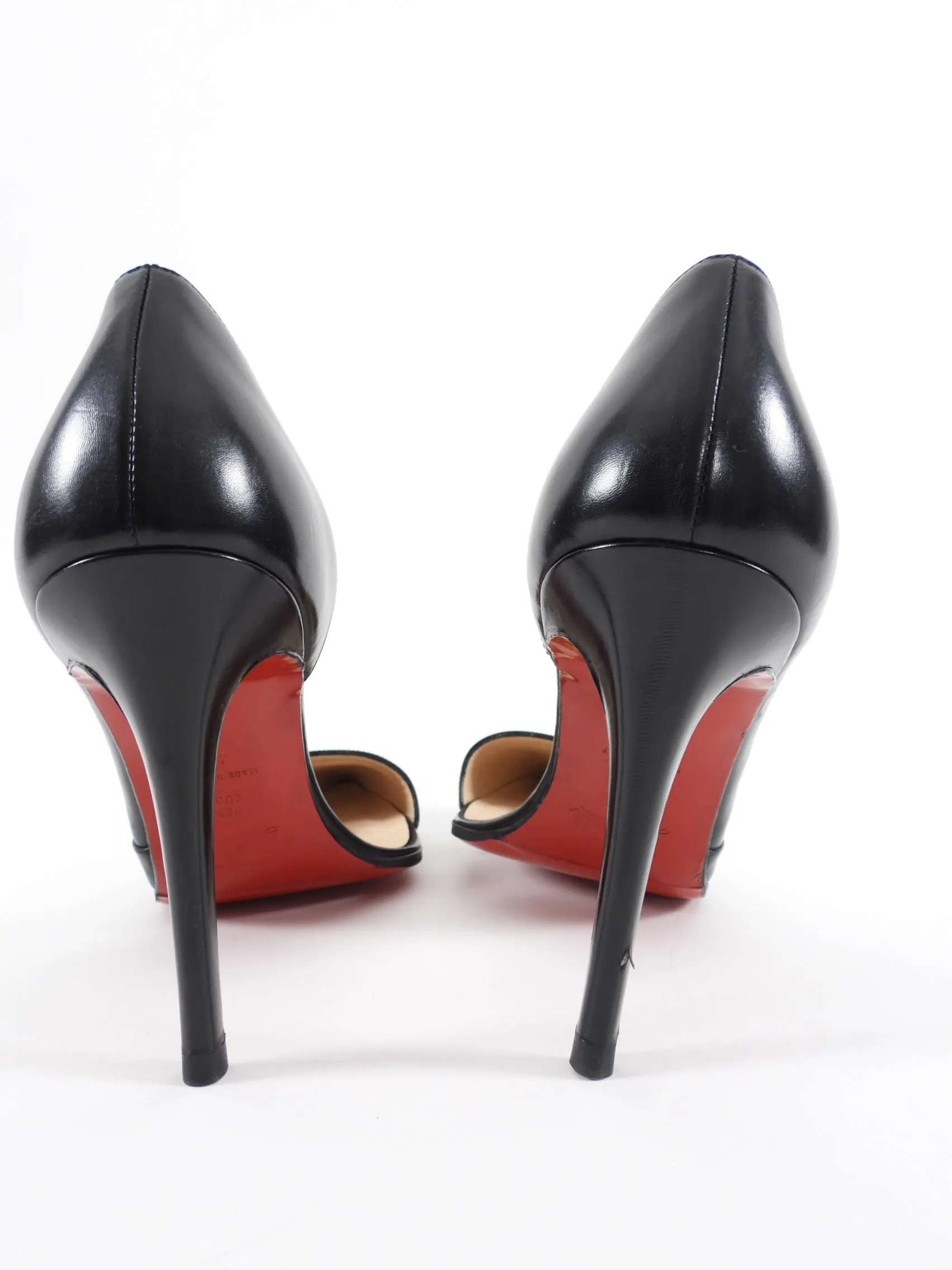 Louboutin Black Smooth Leather D'Orsay Pumps - 40 / 10