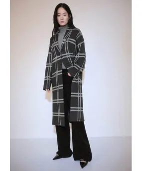 MANGO Checked knitted coat