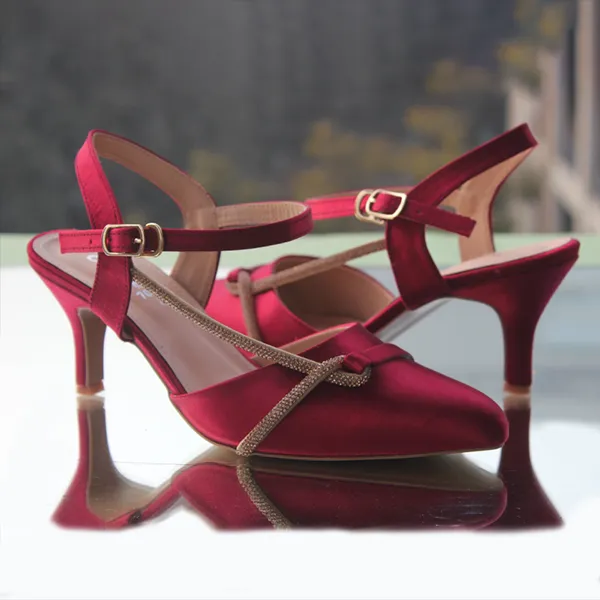 Maroon Heel Sandal for women