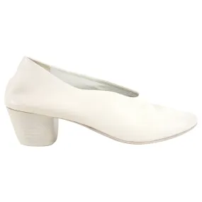 Marsell Ivory Leather Block Heel Pumps - 37