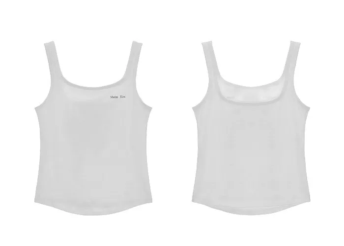 Matin Kim  |Cotton Logo Cropped Tops Tanks & Camisoles