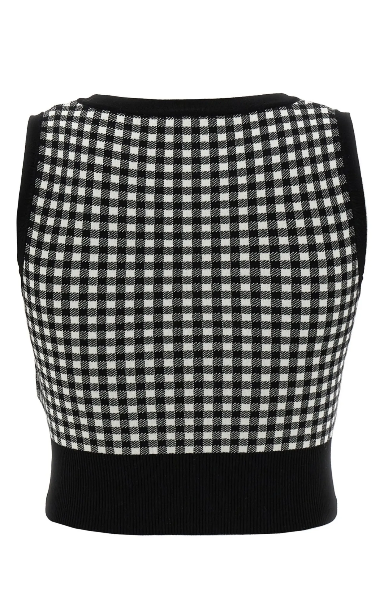 Max Mara Studio  |Gingham Sleeveless Cropped Tops Tanks & Camisoles