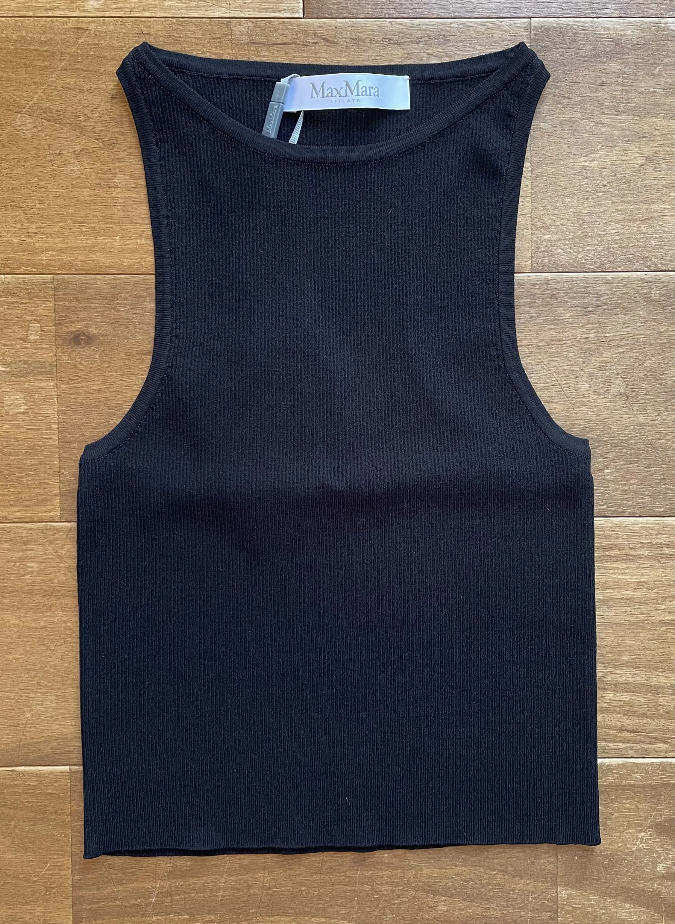 MaxMara  |Crew Neck Plain Cotton Cropped Tops Tanks & Camisoles