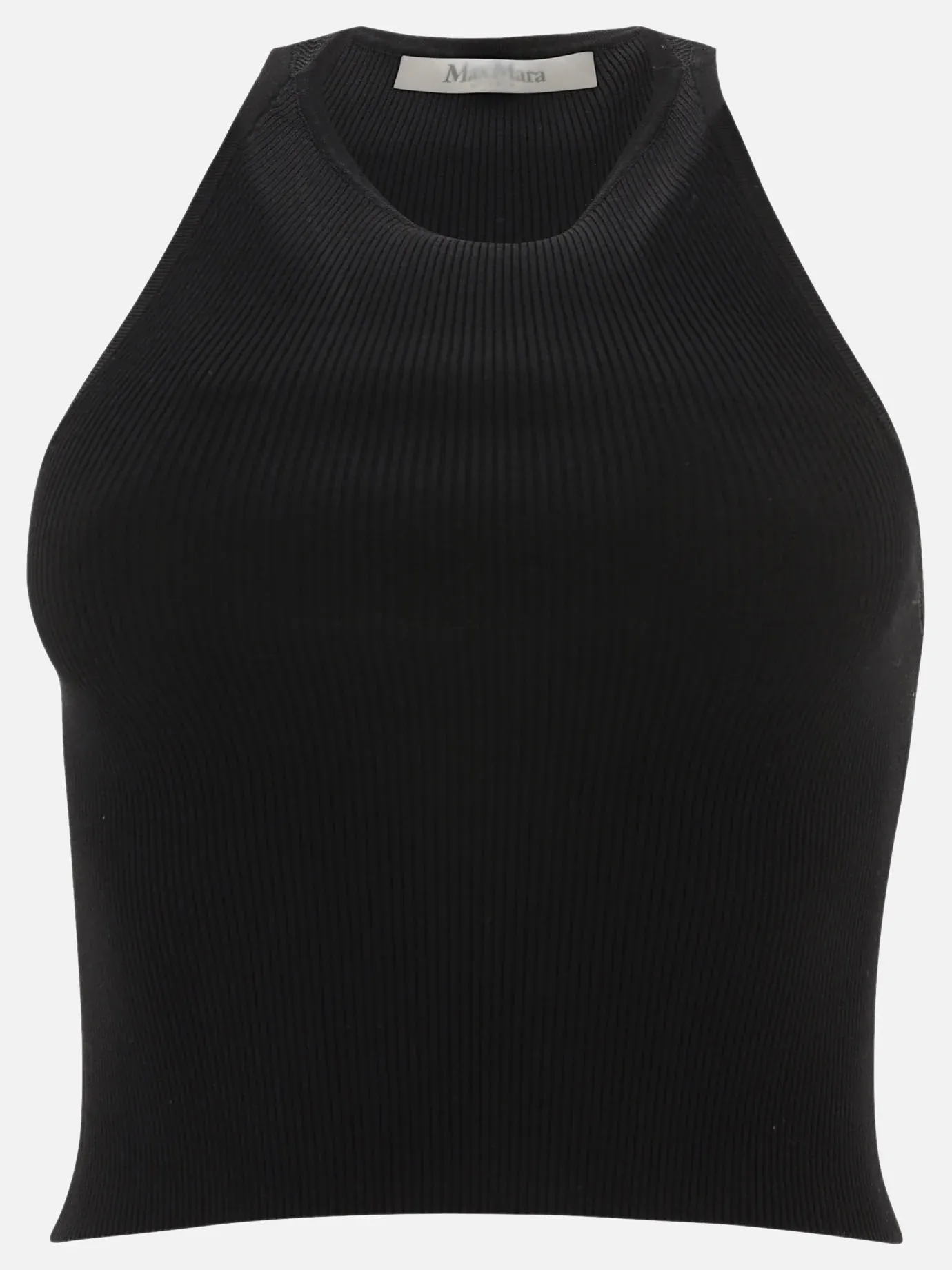 MaxMara  |Crew Neck Plain Cotton Cropped Tops Tanks & Camisoles