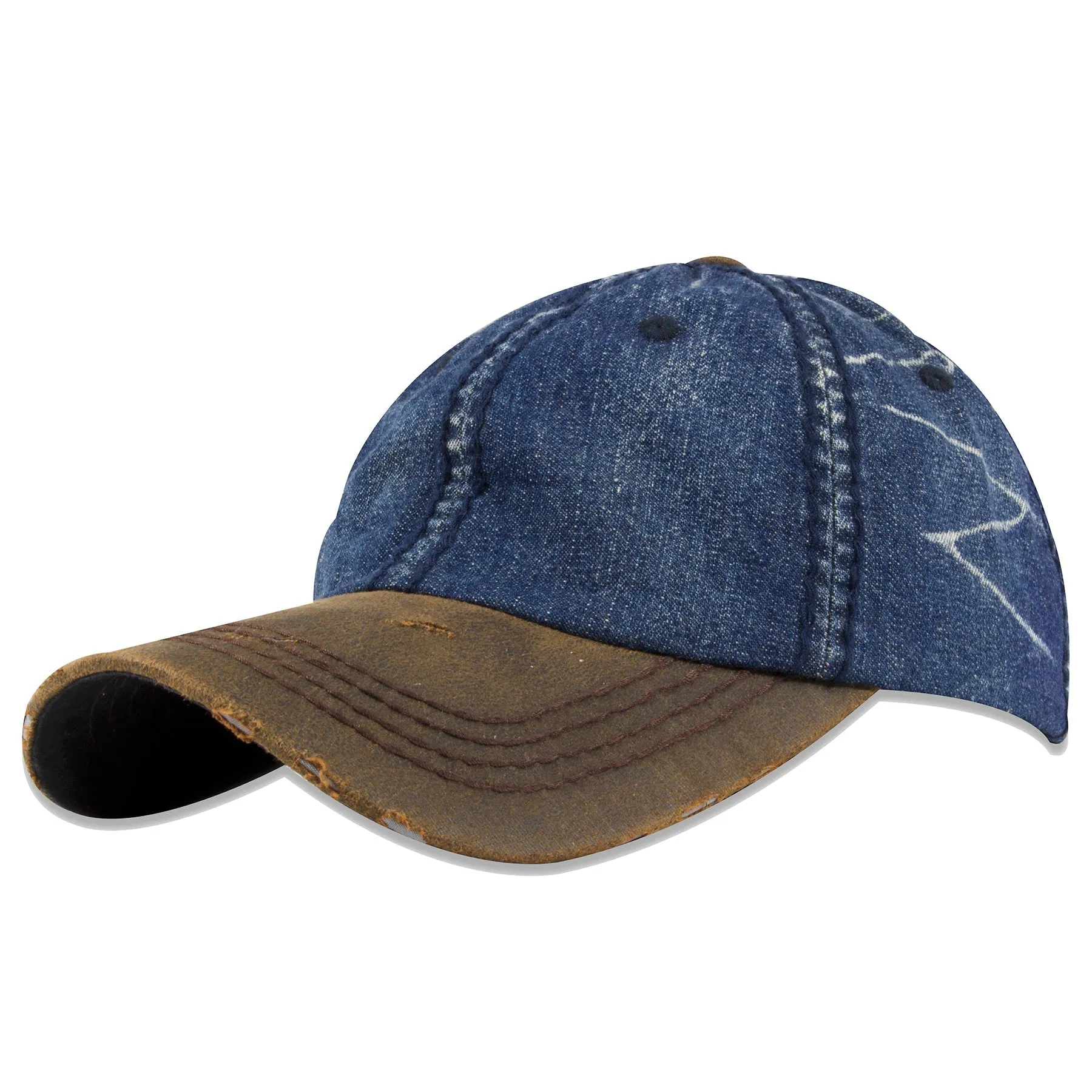 Medium Denim Washed Pigment Distressed Dad Hat