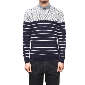 Men Knitted Stripped Sweaters Pullovers Men's Casual Slim Fit Plus Size Long Sleeved O Neck Sweaters Hombre SM6